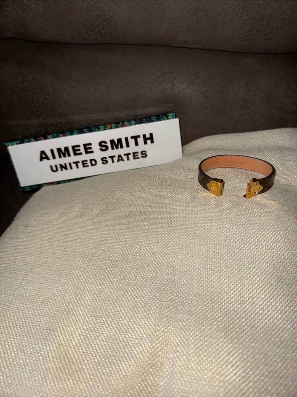 Louis Vuitton Brown Monogram Bracelet with Gold Hardware